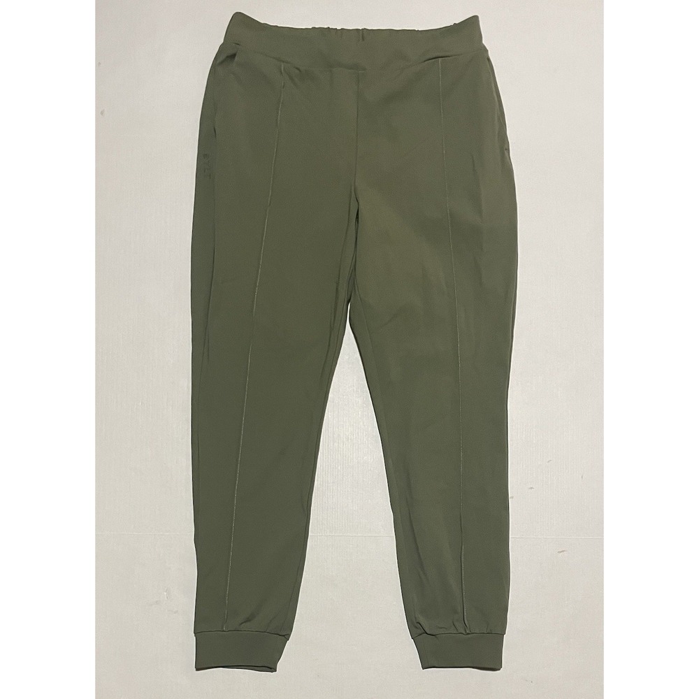 BYLT Womens Elite Pintuck Jogger Pants Green Size‎ Medium Stretch Pockets